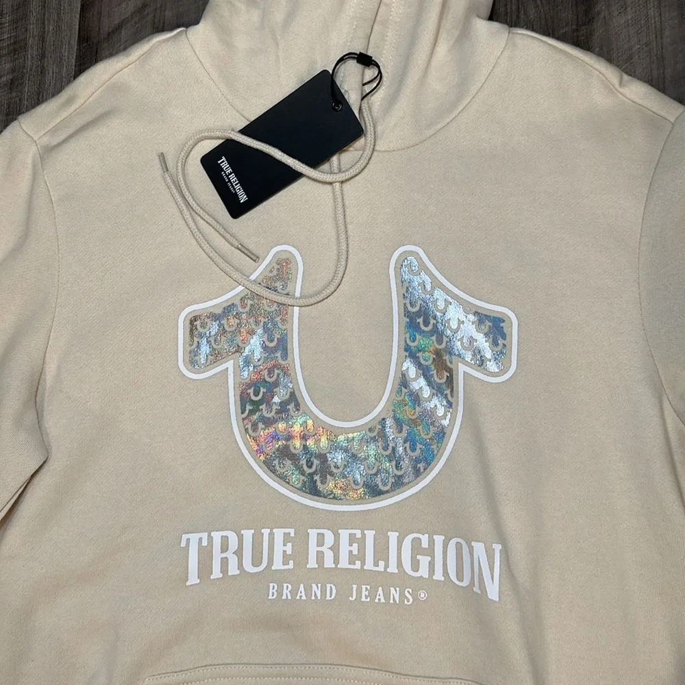 True Religion Foil Metallic Arch Hoodie - Small
